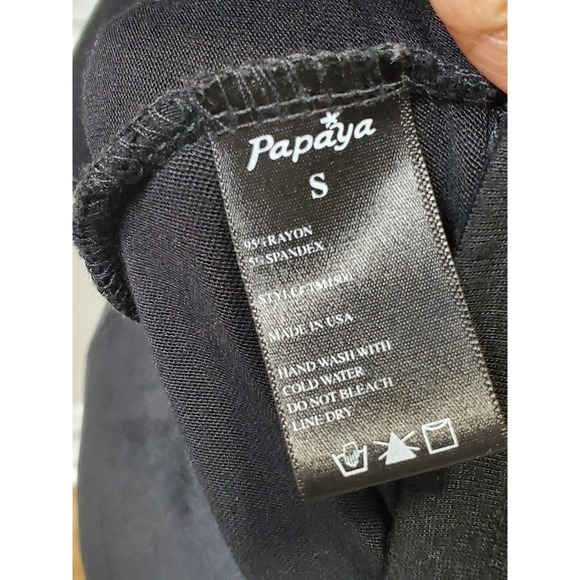 Papaya Women's Black Rayon Long Sleeve Half Zip Front Casual Hoodie Size Small - Picture 9 of 10